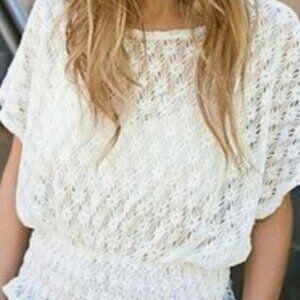 Free People White Lace Blouse